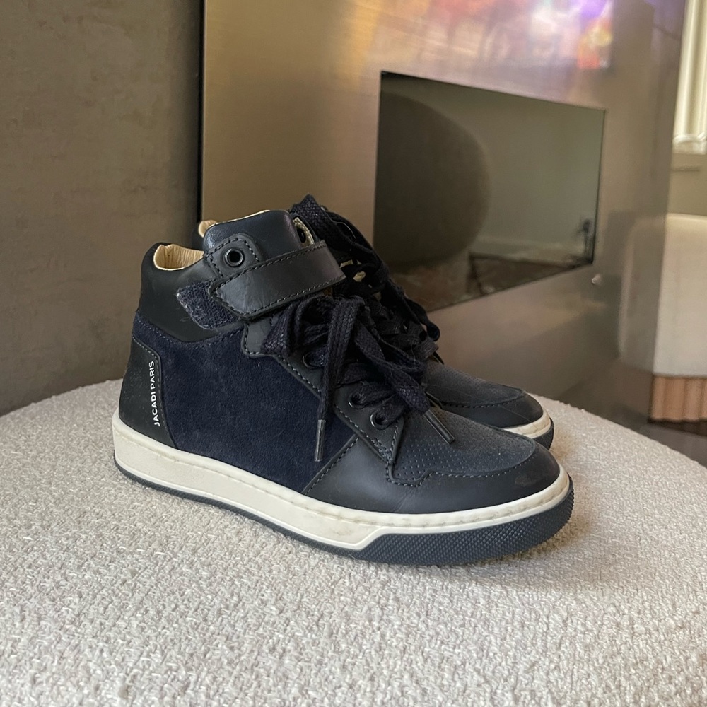 Jacadi Boy’s Leather sneakers, high too navy trainers